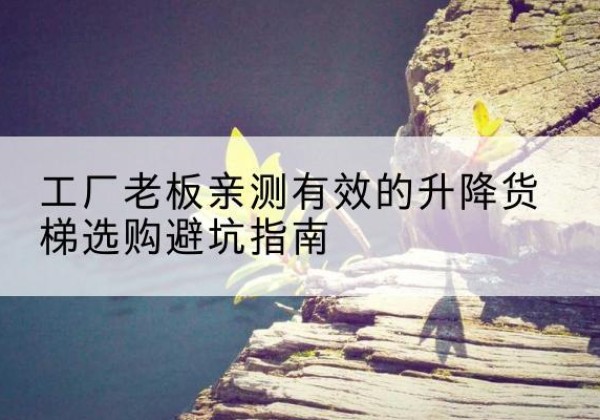 伊川升降货梯怎么选-工厂老板亲测有效的升降货梯选购避坑指南